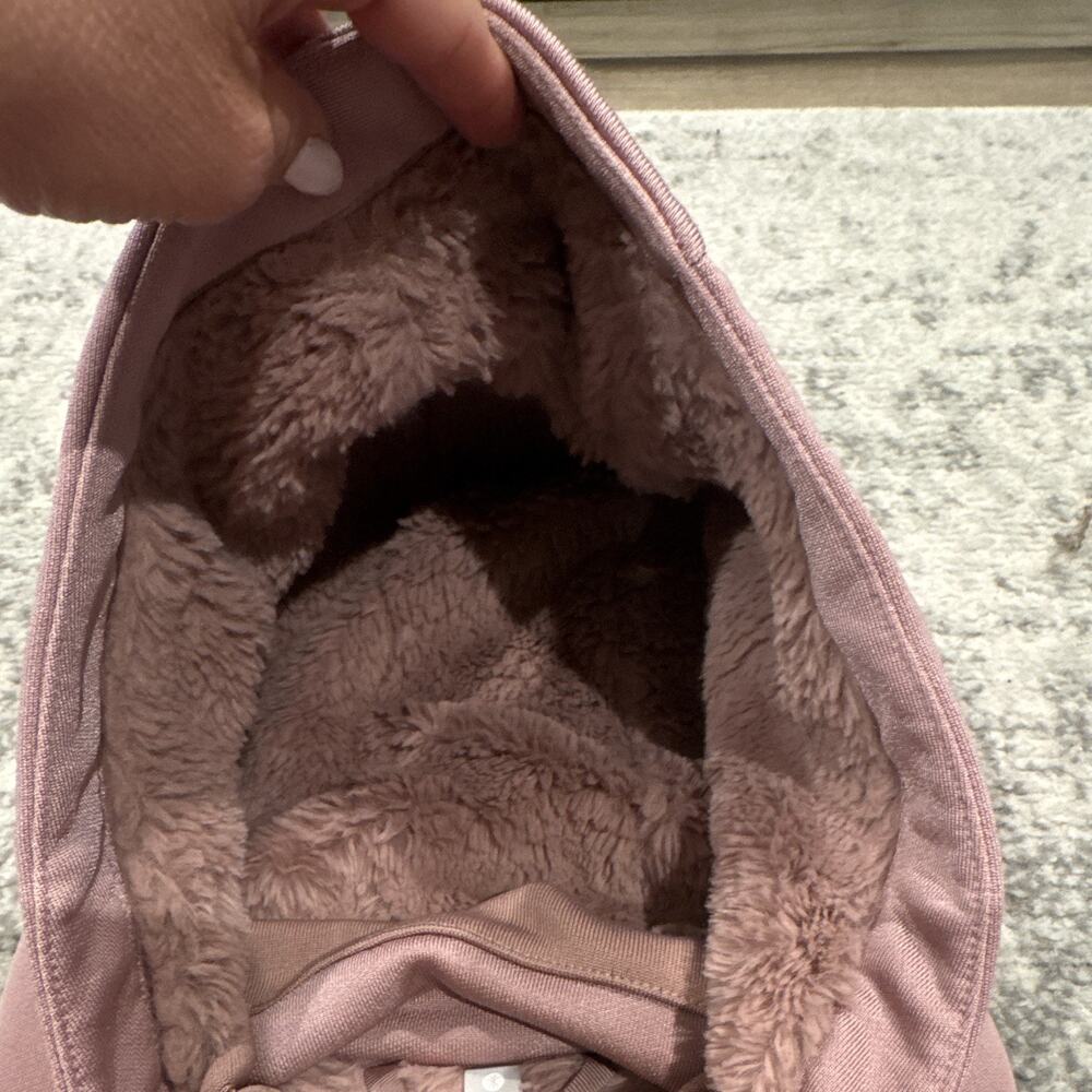 Athleta Pink Full Zip Hooded Lined Fleece Hoodie Pockets Women's M - Picture 6 of 10